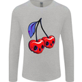 Cherry Skulls Mens Long Sleeve T-Shirt Sports Grey