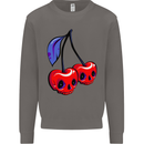 Cherry Skulls Mens Sweatshirt Jumper Charcoal