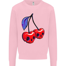 Cherry Skulls Mens Sweatshirt Jumper Light Pink
