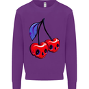 Cherry Skulls Mens Sweatshirt Jumper Purple