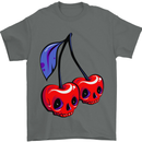 Cherry Skulls Mens T-Shirt Cotton Gildan Charcoal