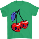 Cherry Skulls Mens T-Shirt Cotton Gildan Irish Green