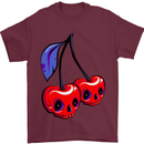 Cherry Skulls Mens T-Shirt Cotton Gildan Maroon