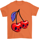Cherry Skulls Mens T-Shirt Cotton Gildan Orange