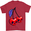 Cherry Skulls Mens T-Shirt Cotton Gildan Red