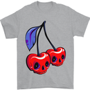 Cherry Skulls Mens T-Shirt Cotton Gildan Sports Grey