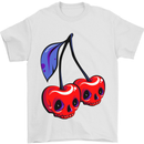Cherry Skulls Mens T-Shirt Cotton Gildan White