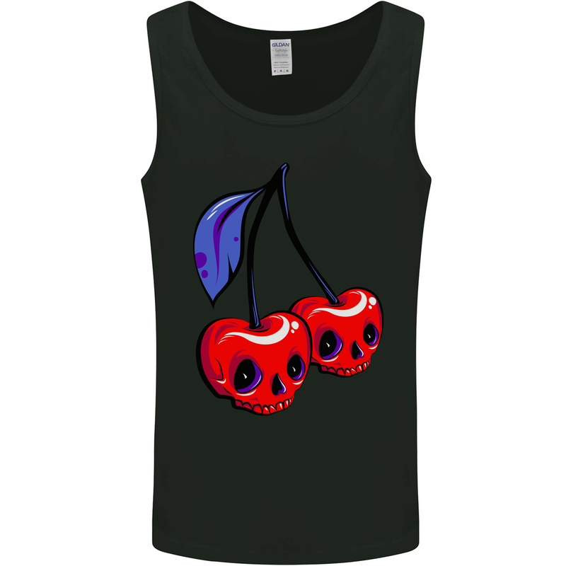 Cherry Skulls Mens Vest Tank Top Black