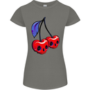 Cherry Skulls Womens Petite Cut T-Shirt Charcoal