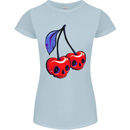 Cherry Skulls Womens Petite Cut T-Shirt Light Blue