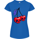 Cherry Skulls Womens Petite Cut T-Shirt Royal Blue