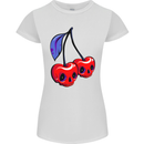 Cherry Skulls Womens Petite Cut T-Shirt White