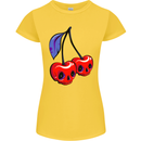 Cherry Skulls Womens Petite Cut T-Shirt Yellow