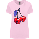 Cherry Skulls Womens Wider Cut T-Shirt Light Pink