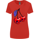 Cherry Skulls Womens Wider Cut T-Shirt Red