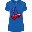 Cherry Skulls Womens Wider Cut T-Shirt Royal Blue