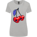 Cherry Skulls Womens Wider Cut T-Shirt Sports Grey