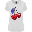 Cherry Skulls Womens Wider Cut T-Shirt White