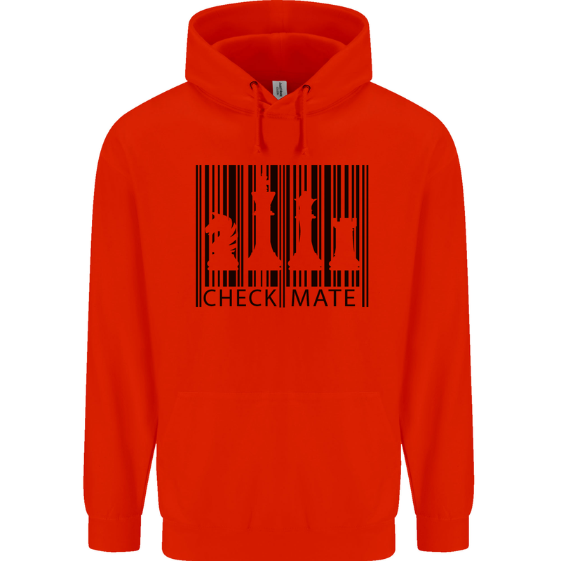 Chess Barcode Player Childrens Kids Hoodie Bright Red