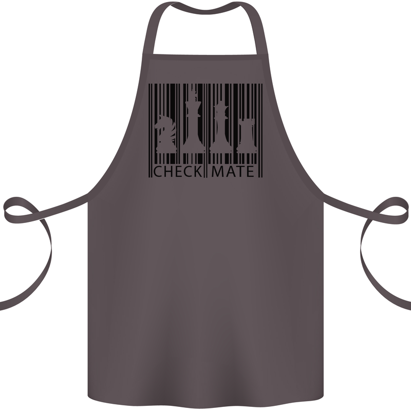 Chess Barcode Player Cotton Apron 100% Organic Dark Grey