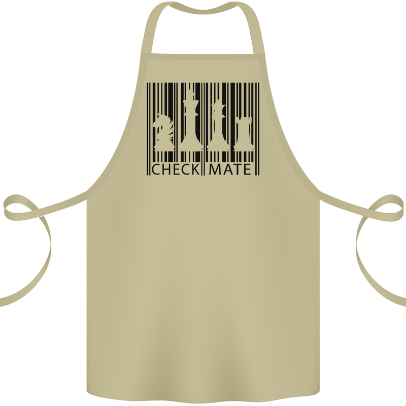 Chess Barcode Player Cotton Apron 100% Organic Khaki