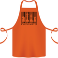 Chess Barcode Player Cotton Apron 100% Organic Orange