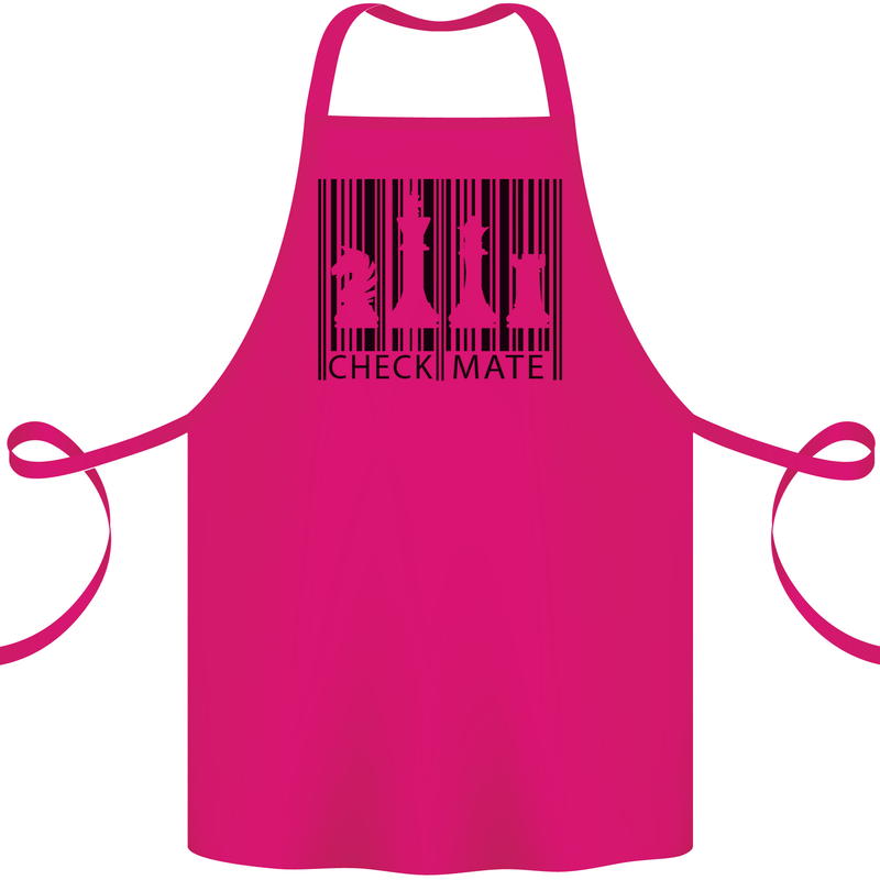 Chess Barcode Player Cotton Apron 100% Organic Pink