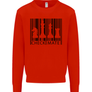 Chess Barcode Player Kids Sweatshirt Jumper Bright Red
