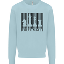 Chess Barcode Player Kids Sweatshirt Jumper Light Blue