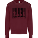 Chess Barcode Player Kids Sweatshirt Jumper Maroon