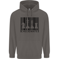 Chess Barcode Player Mens 80% Cotton Hoodie Charcoal