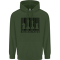 Chess Barcode Player Mens 80% Cotton Hoodie Forest Green
