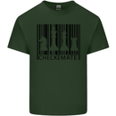 Chess Barcode Player Mens Cotton T-Shirt Tee Top Forest Green