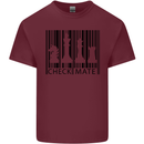 Chess Barcode Player Mens Cotton T-Shirt Tee Top Maroon
