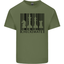 Chess Barcode Player Mens Cotton T-Shirt Tee Top Military Green