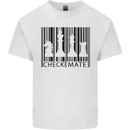 Chess Barcode Player Mens Cotton T-Shirt Tee Top White