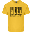Chess Barcode Player Mens Cotton T-Shirt Tee Top Yellow