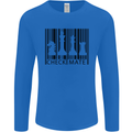 Chess Barcode Player Mens Long Sleeve T-Shirt Royal Blue