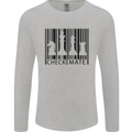 Chess Barcode Player Mens Long Sleeve T-Shirt Sports Grey