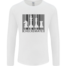 Chess Barcode Player Mens Long Sleeve T-Shirt White