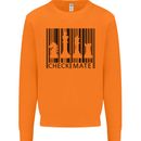 Chess Barcode Player Mens Sweatshirt Jumper Orange