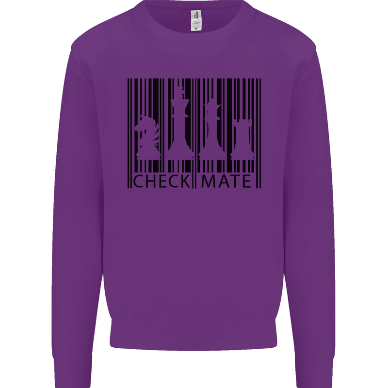 Chess Barcode Player Mens Sweatshirt Jumper Purple
