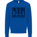 Chess Barcode Player Mens Sweatshirt Jumper Royal Blue