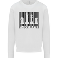 Chess Barcode Player Mens Sweatshirt Jumper White