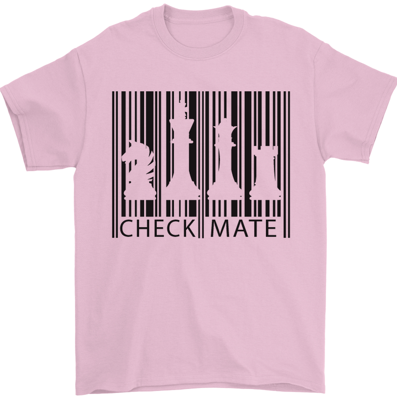 Chess Barcode Player Mens T-Shirt Cotton Gildan Light Pink