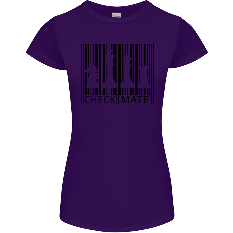 Chess Barcode Player Womens Petite Cut T-Shirt Purple