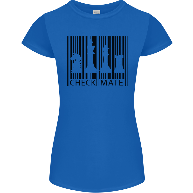 Chess Barcode Player Womens Petite Cut T-Shirt Royal Blue