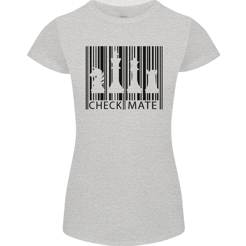 Chess Barcode Player Womens Petite Cut T-Shirt Sports Grey