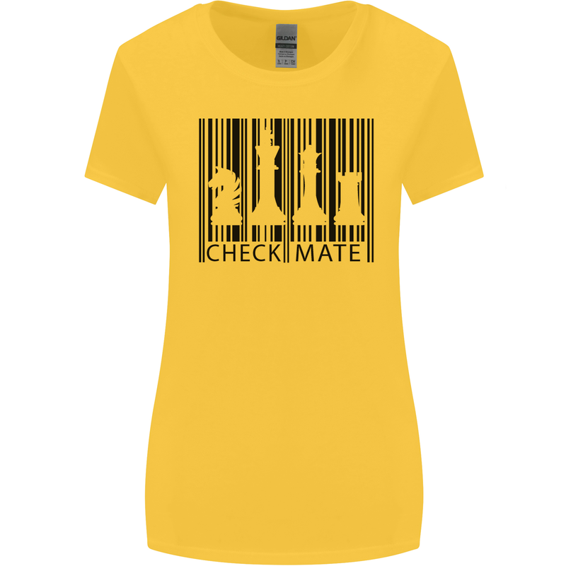 Chess Barcode Player Womens Wider Cut T-Shirt Yellow
