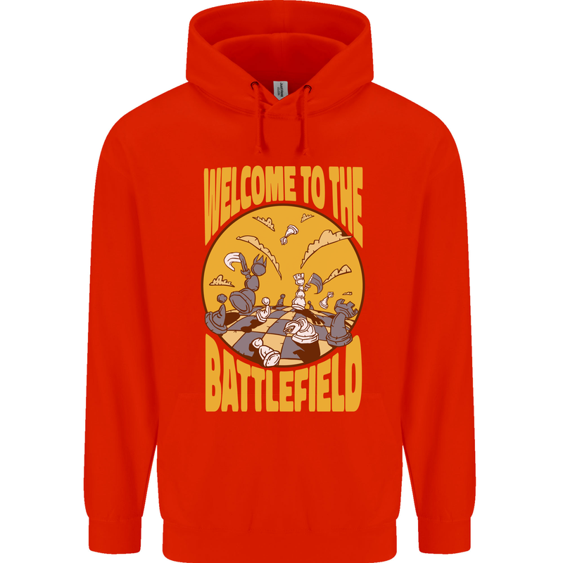 Chess Battlefield Funny Childrens Kids Hoodie Bright Red